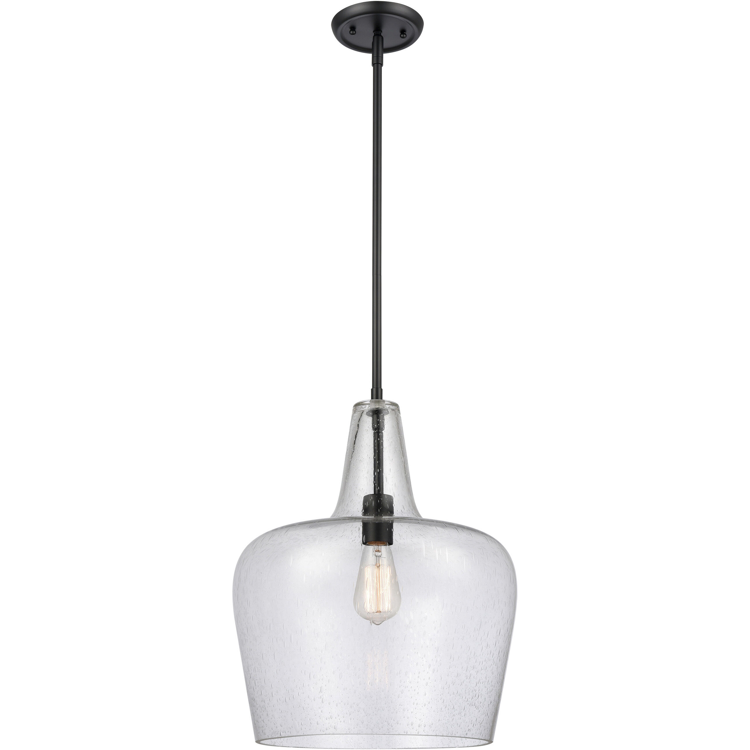 Puckette 1 Light 13.75 inch Matte Black Pendant Ceiling Light